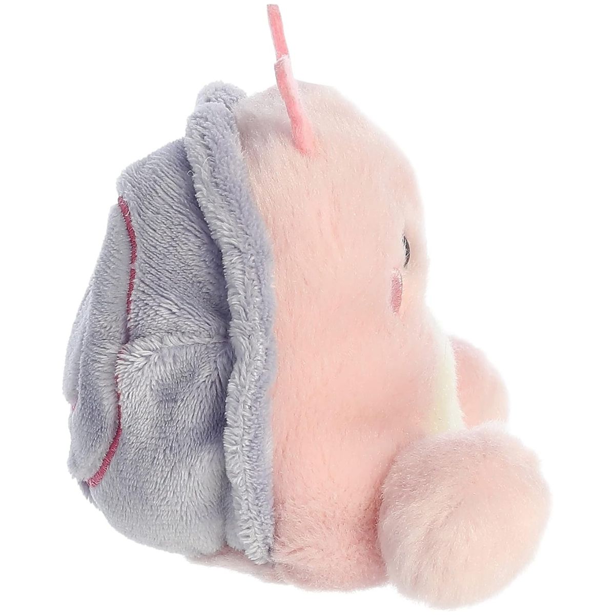 Side profile thumbnail of the mini snail plush showcasing its rounded plush shell and soft sitting posture.