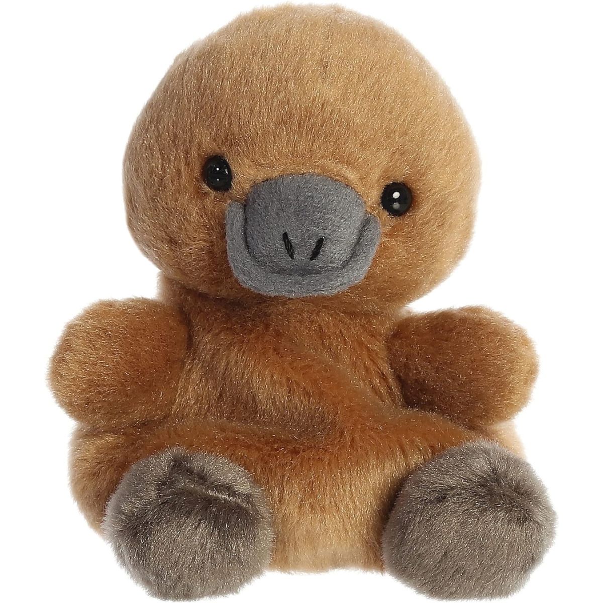 Front view thumbnail of the cute Patty Platypus plush sitting straight, highlighting its dark safety eyes, wide gray bill, and outstretched arms.