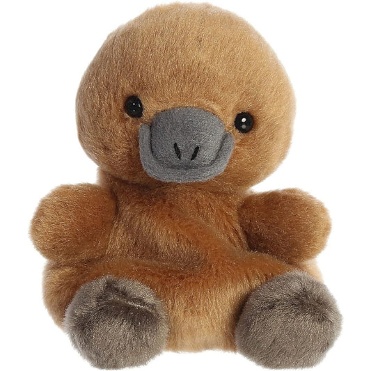 Front view thumbnail of the cute Patty Platypus plush sitting straight, highlighting its dark safety eyes, wide gray bill, and outstretched arms.