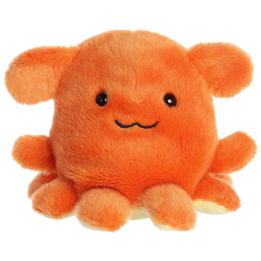 Front view thumbnail of the cute Ditsy Octopus plush sitting straight, highlighting its dark eyes, wavy stitched mouth, and small orange tentacles.