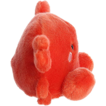 Side profile view thumbnail of the mini crab plush showcasing its rounded back shape, raised claw, and soft crawling feet.