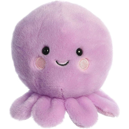 Front view thumbnail of the cute Oliver Octopus plush sitting straight, highlighting its friendly embroidered expression, rosy pink cheeks, and symmetrical tentacles.