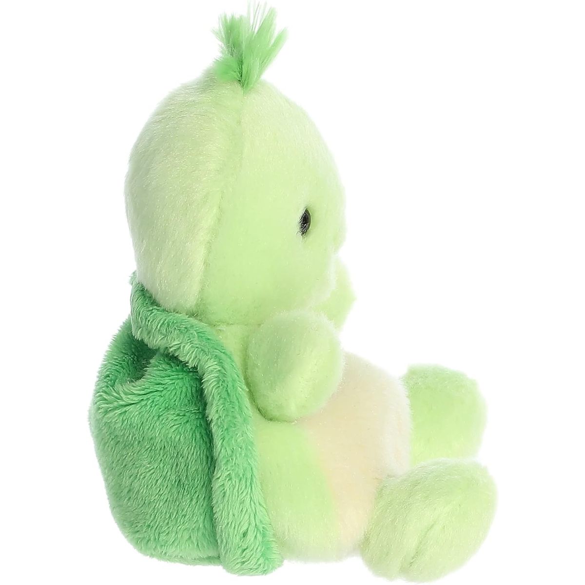 Side profile thumbnail of the mini turtle plush showcasing its rounded green shell on its back and sitting posture.