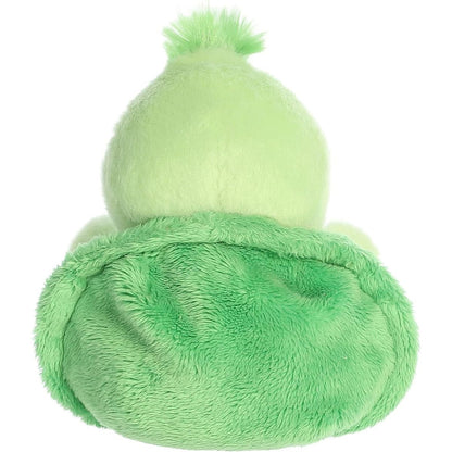 Rear thumbnail view of the Aurora turtle stuffed toy displaying its smooth, solid vibrant green plush shell.