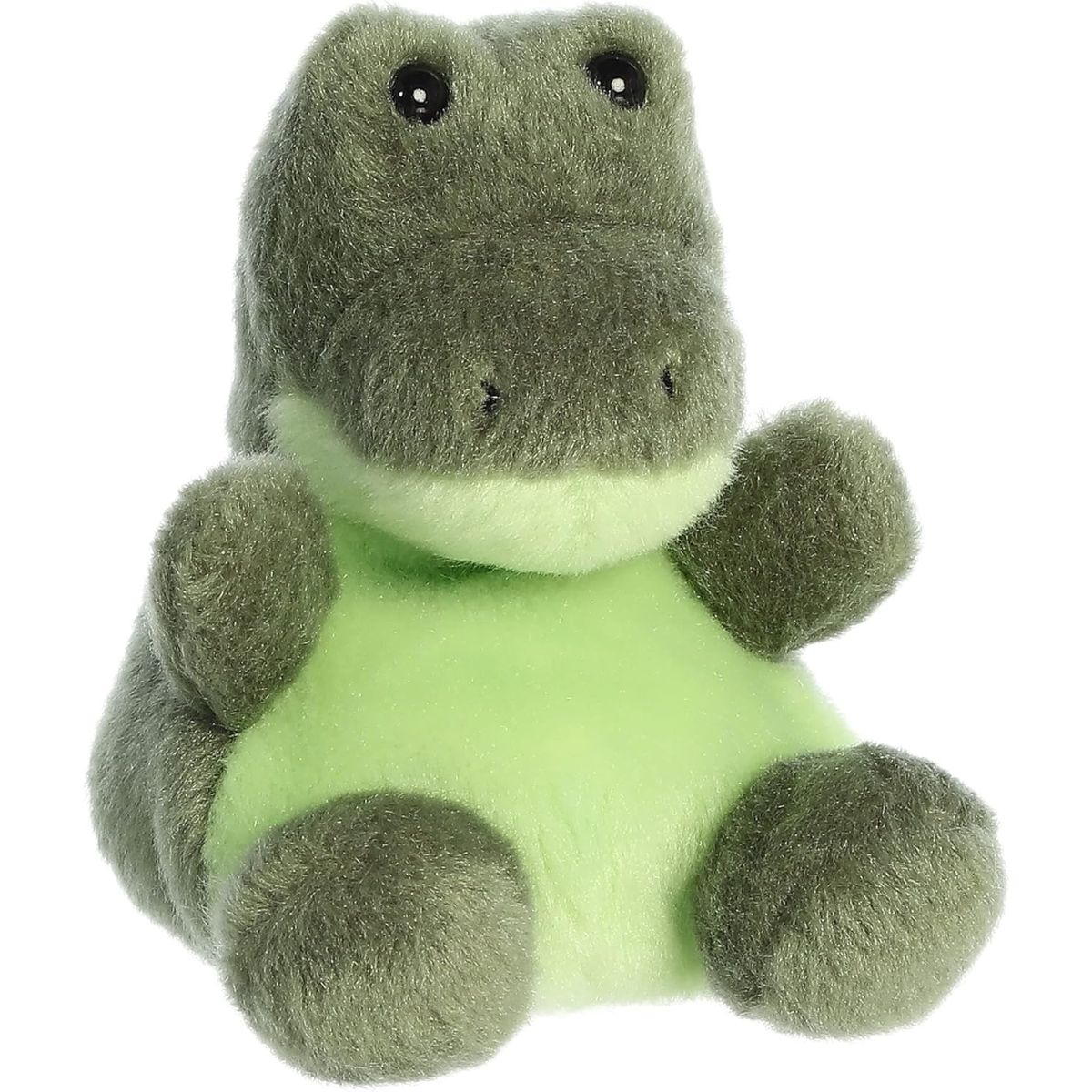 Front view thumbnail of the cute Scales Alligator plush sitting straight, highlighting its contrasting lime-green belly and symmetrical pose.