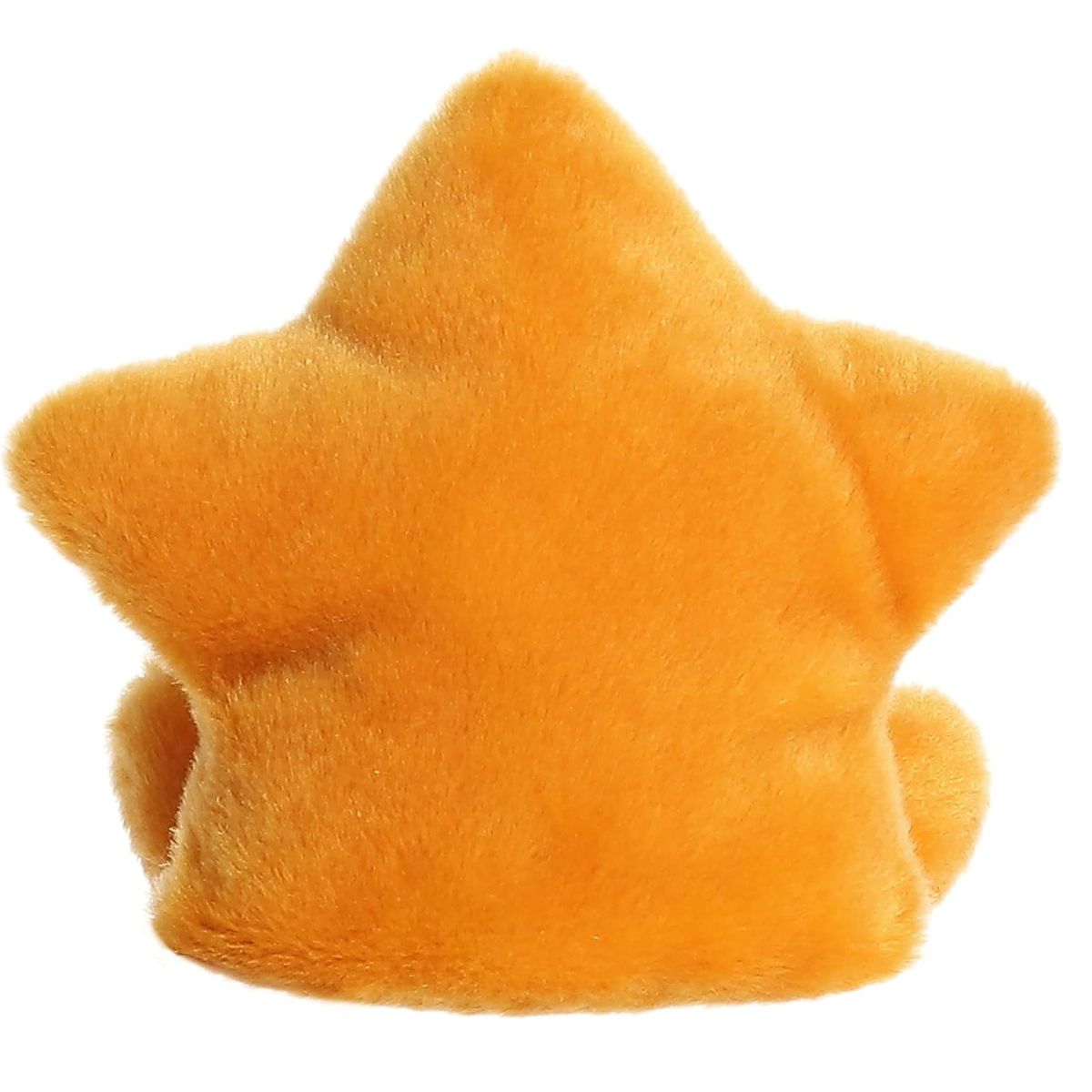 Back view of the Aurora starfish plush showcasing its solid, bright orange star shape.
