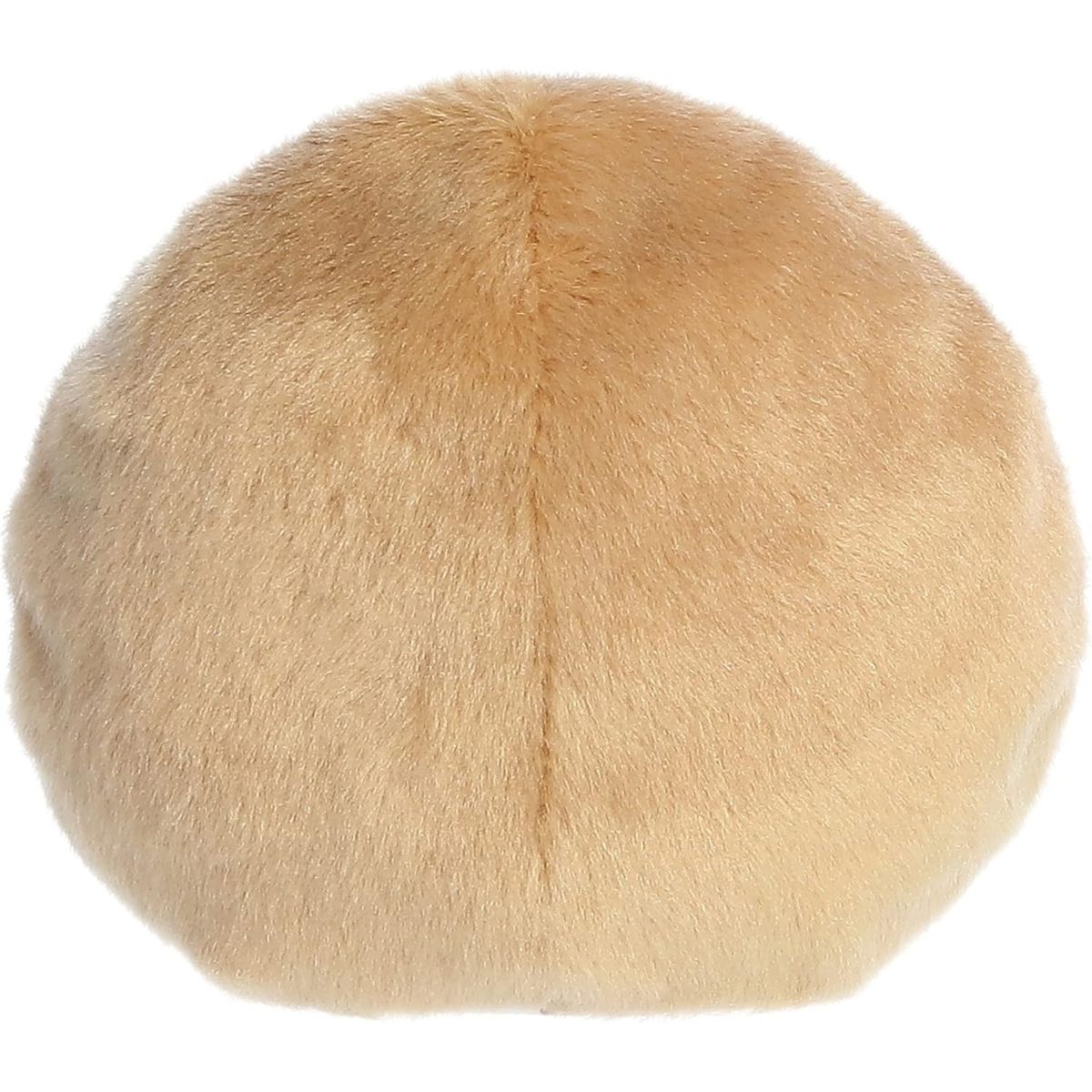 Direct back view of the cuddly tan Palm Pals donut stuffed animal.