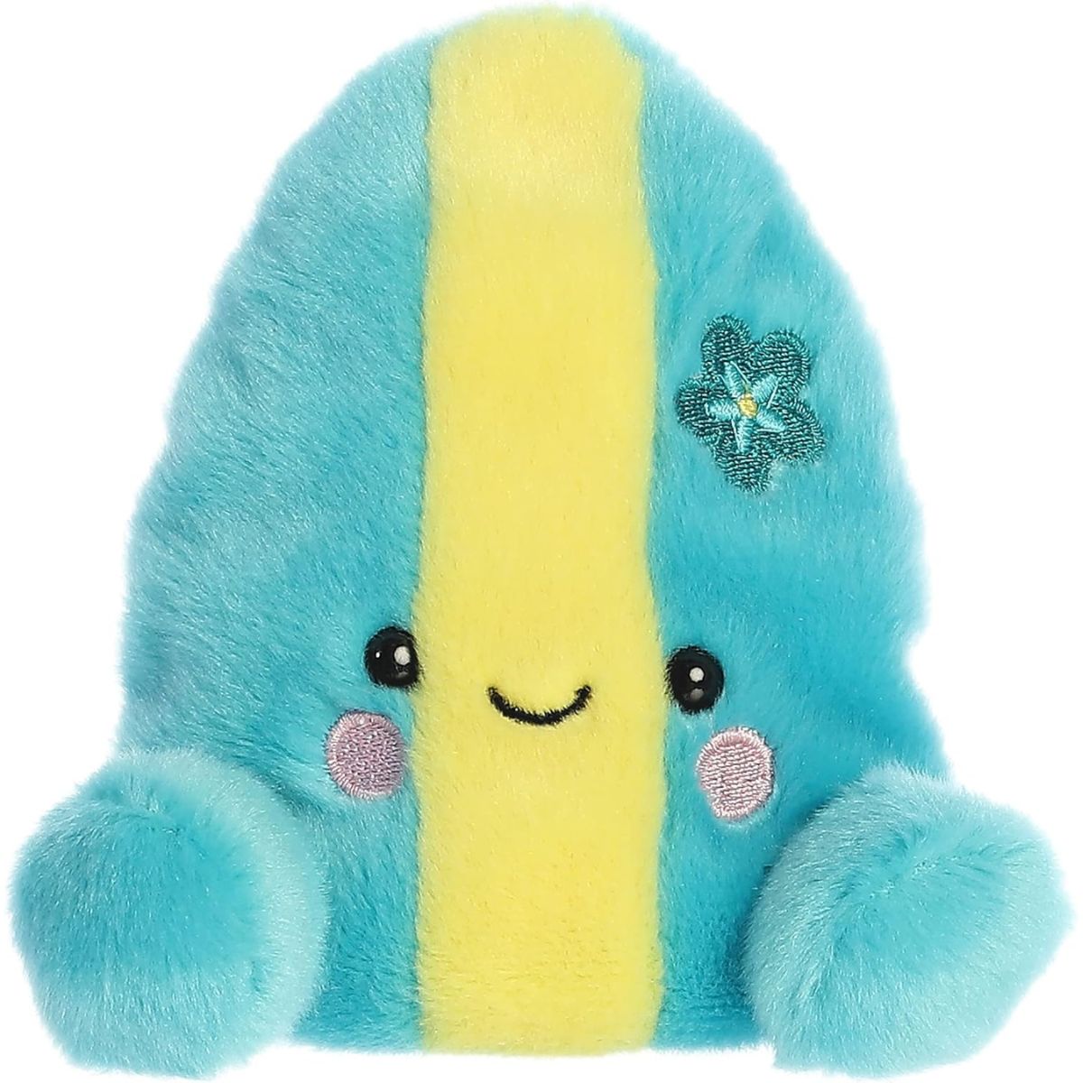 Front view thumbnail of the cute Fynn Surfboard plush sitting upright, showcasing his smiling face and yellow stripe detail.