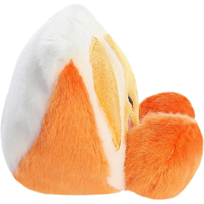 Side profile thumbnail of the mini orange plush showcasing its wedge-shaped depth and soft plush rind texture.