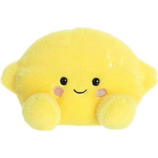 Front view thumbnail of the cute Yuzu Lemon plush sitting straight, highlighting its symmetrical tiny yellow feet, rosy cheeks, and happy embroidered smile.