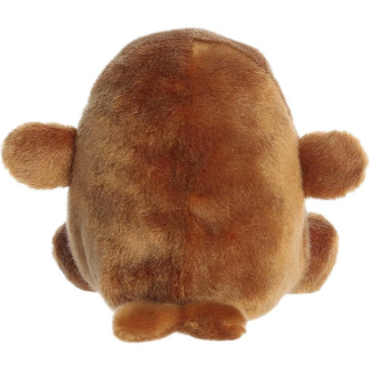 Back view of the Aurora Palm Pals Walrus plush toy showing its soft brown coat and little tail flippers.