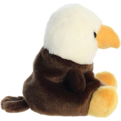 Side profile thumbnail of the mini eagle plush showcasing its tapered yellow beak, curved wings, and soft seated profile.