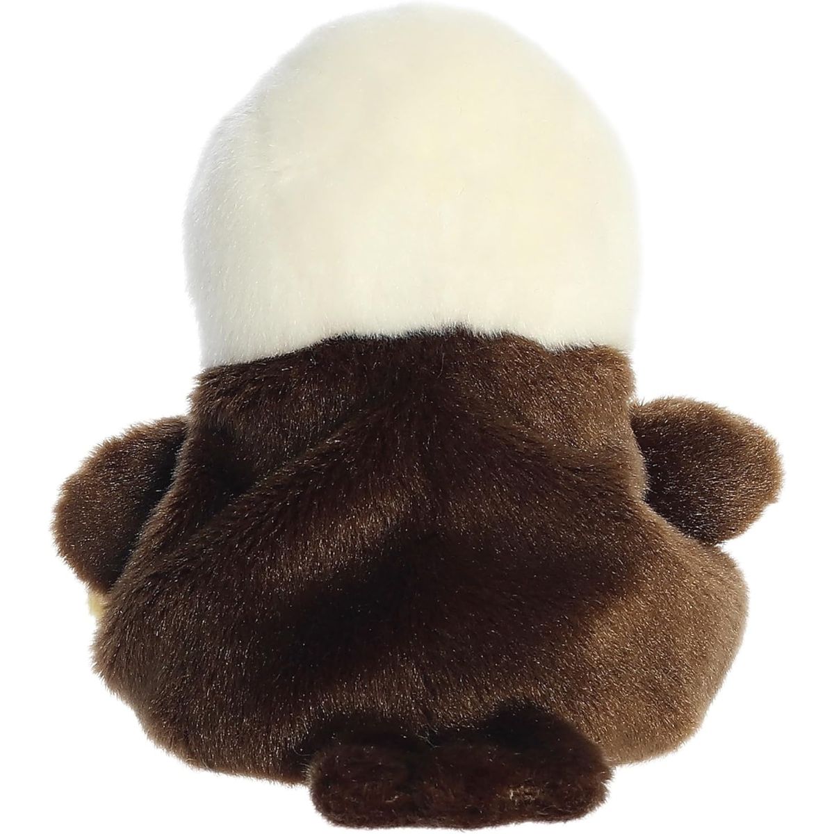 Rear view thumbnail of the Aurora bald eagle stuffed toy displaying its smooth white head back, solid dark brown plush body, and small tail.