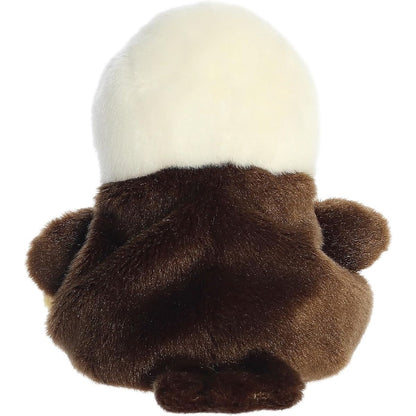 Rear view thumbnail of the Aurora bald eagle stuffed toy displaying its smooth white head back, solid dark brown plush body, and small tail.
