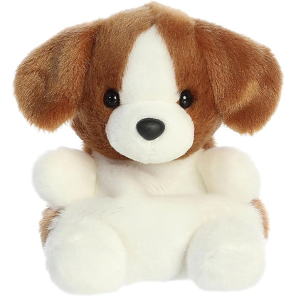Front view of the adorable Aurora Buster Beagle stuffed animal featuring a sweet face, dark eyes, a black nose, and white paws.
