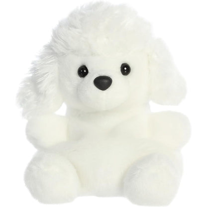 Front view thumbnail of the cute white Lulu Poodle plush sitting straight, highlighting its dark safety eyes and small extended white paws.