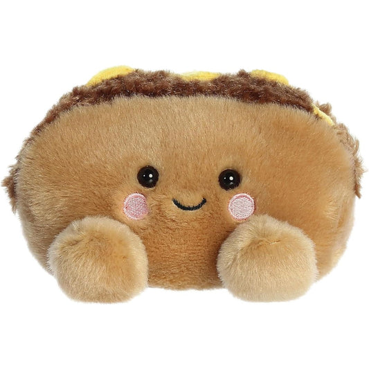 Front view thumbnail of the cute Mike Philly Cheesesteak plush sitting straight, highlighting its friendly expression, rosy pink cheeks, and small tan feet.