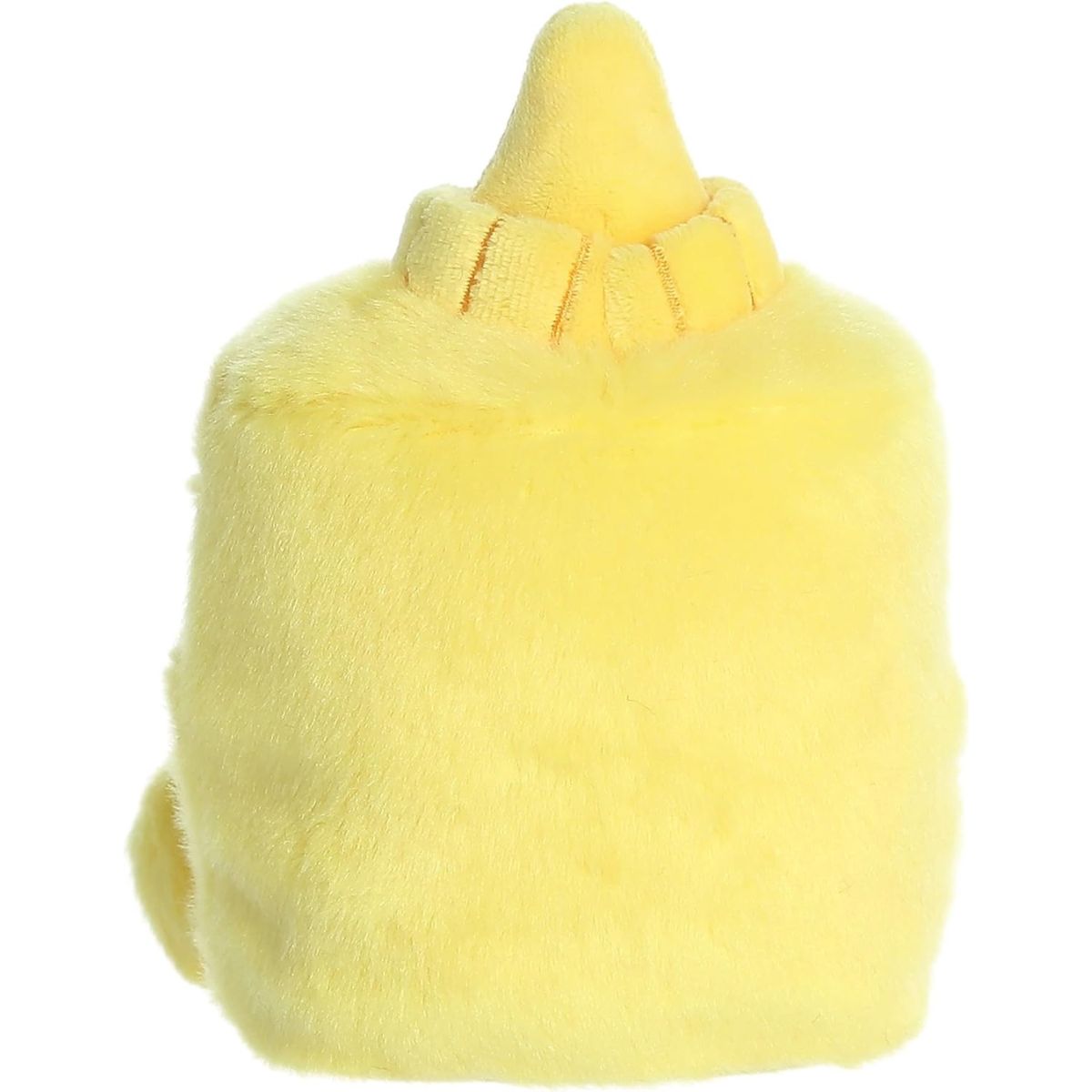 Back view of the Aurora Palm Pals Mustard plush toy showing its solid soft yellow plush back.