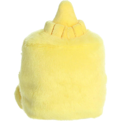 Back view of the Aurora Palm Pals Mustard plush toy showing its solid soft yellow plush back.