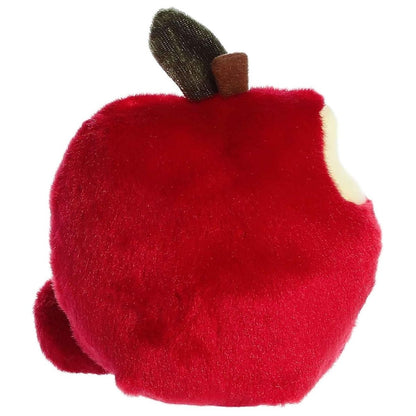 Rear view thumbnail of the Aurora apple stuffed toy displaying its smooth, solid red plush back and a glimpse of the cream bite mark on the side.