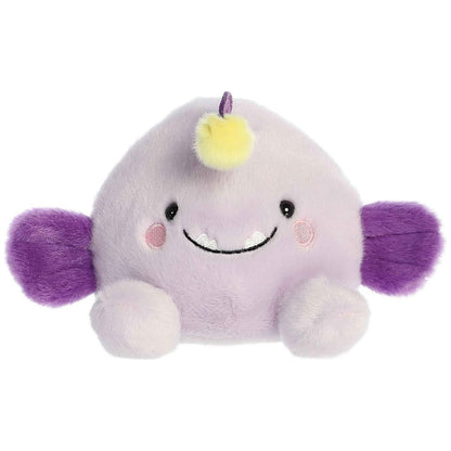 Front view thumbnail of the cute Blinky Angler Fish plush sitting straight, showcasing its friendly expression, rosy cheeks, and front lavender feet.