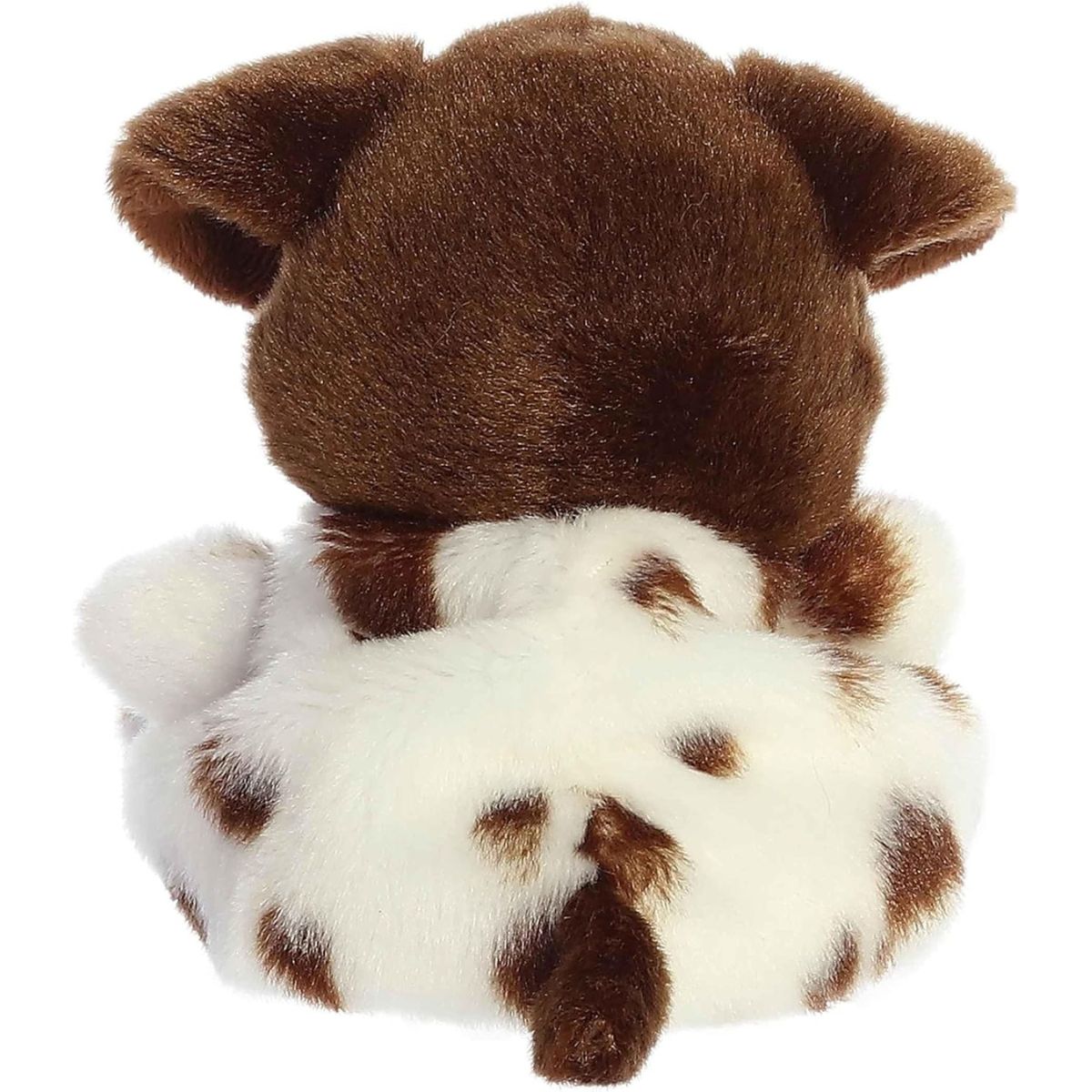 Rear view thumbnail of the Aurora pointer stuffed toy displaying its heavily freckled white and brown plush back and short tail.