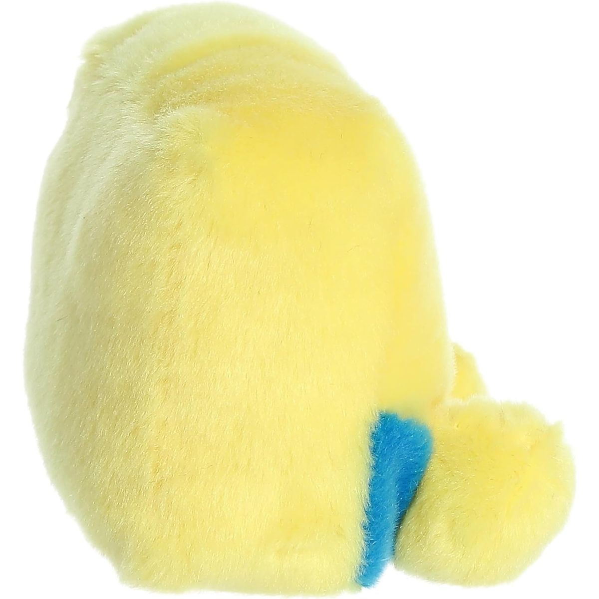 Side profile thumbnail of the mini crayon box plush showcasing its soft, blocky rectangular depth and blue lower side corner detailing.