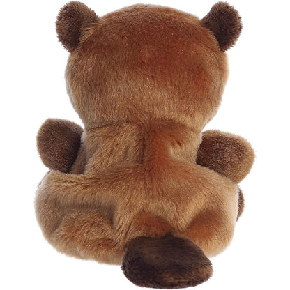 Rear view thumbnail of the Aurora beaver stuffed toy displaying its smooth brown plush back and extended dark brown flat tail.