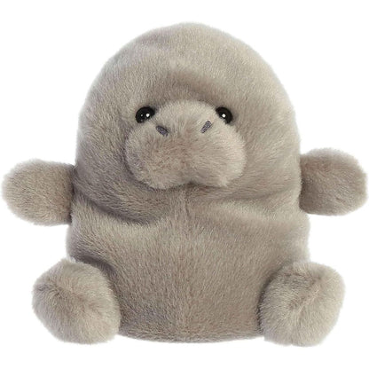 Front view of the adorable Aurora Blubs Manatee stuffed animal featuring a sweet face, dark eyes, and a large plush snout.
