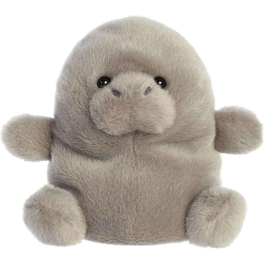 Front view of the adorable Aurora Blubs Manatee stuffed animal featuring a sweet face, dark eyes, and a large plush snout.