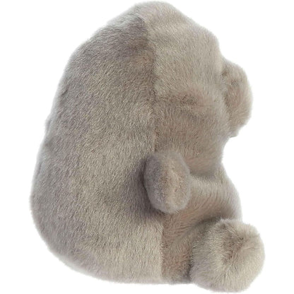 Side profile view of the Palm Pals Manatee plush highlighting its round, perfectly squishy bean-weighted body and little side flipper.