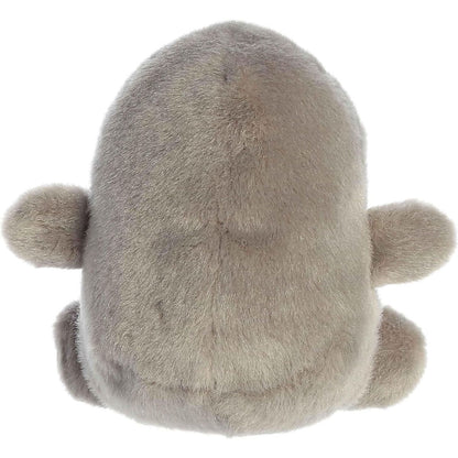 Back view of the Aurora Palm Pals Manatee plush toy showing its solid soft grey back.