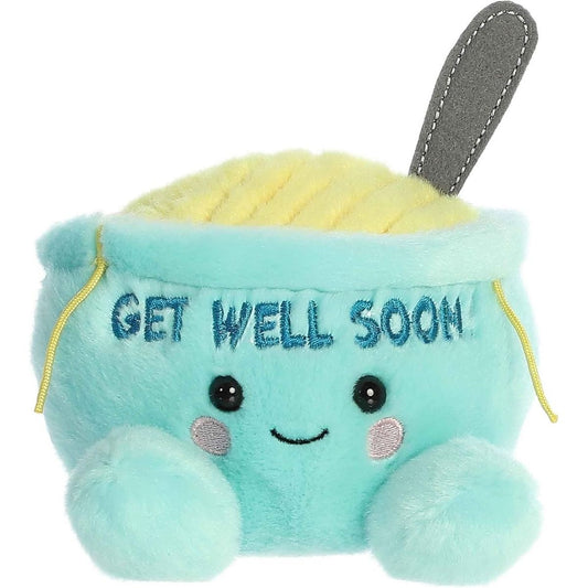 Front view thumbnail of the cute Welly Chicken Soup plush sitting straight, highlighting its friendly expression, blushing cheeks, and small mint-green feet.