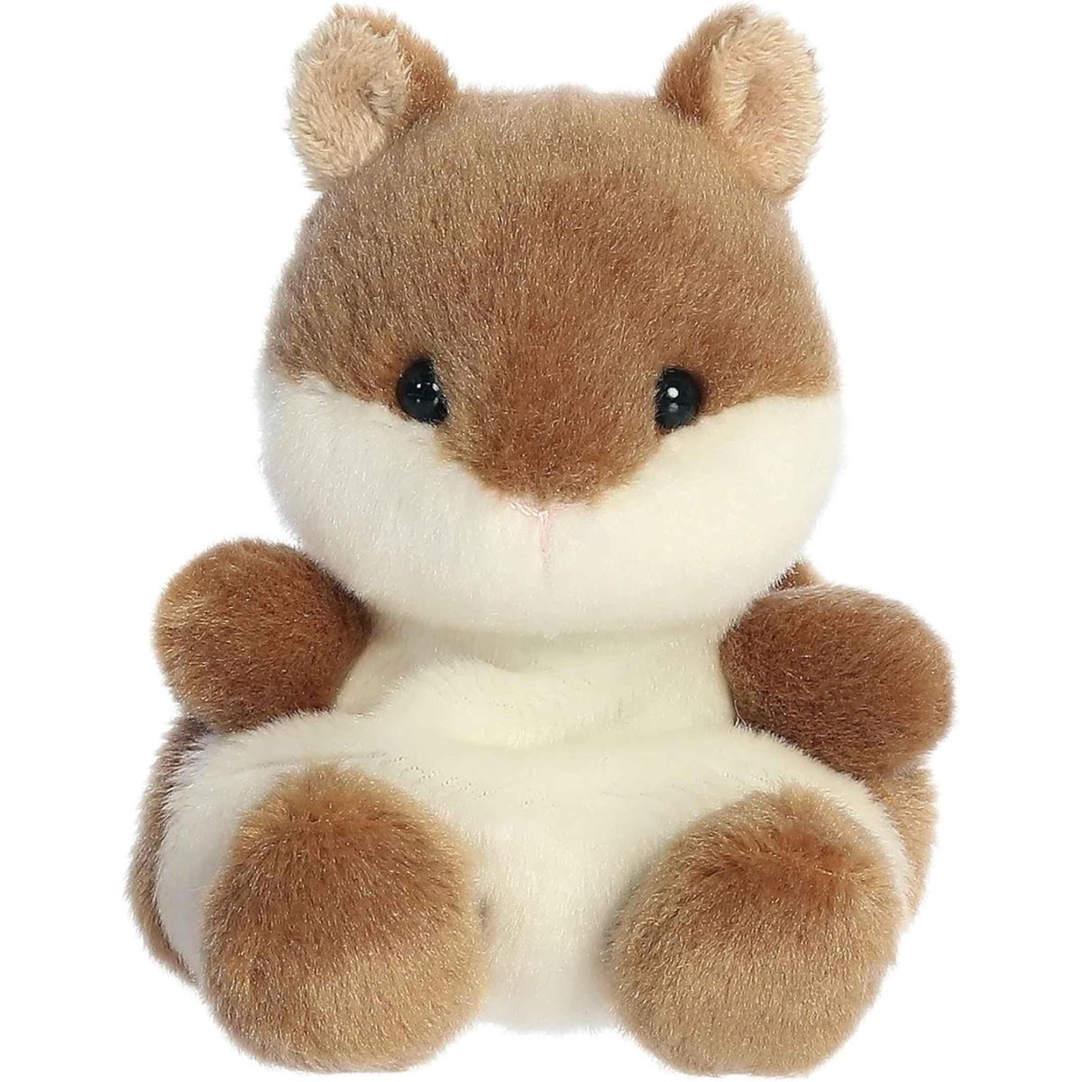 Front view thumbnail of the cute Chestnut Chipmunk plush sitting straight, showcasing its symmetrical white underbelly and small brown arms.