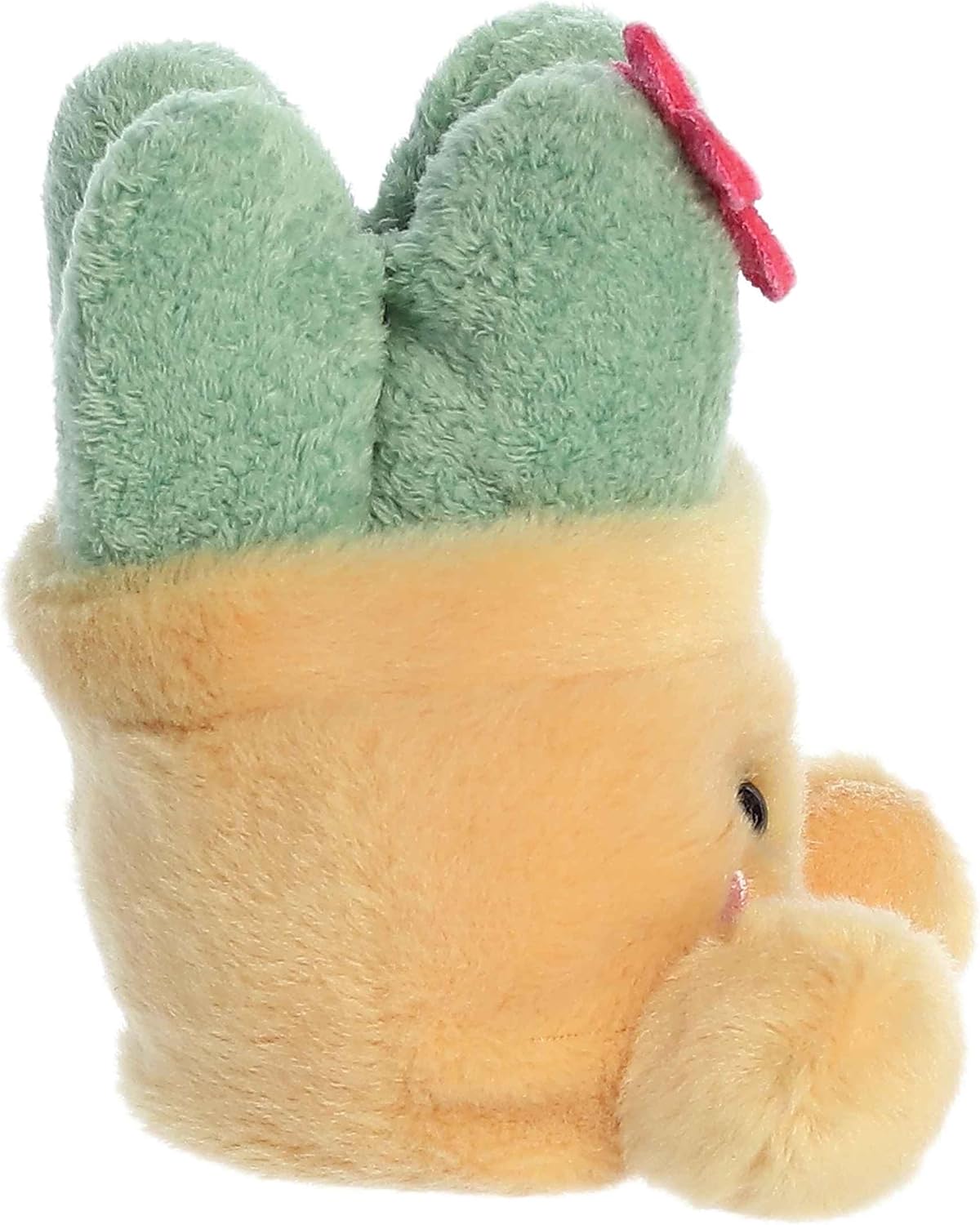 Side profile thumbnail of the mini succulent plush showcasing its rounded pot shape, upright green lobes, and soft seated posture.