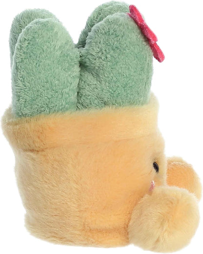 Side profile thumbnail of the mini succulent plush showcasing its rounded pot shape, upright green lobes, and soft seated posture.