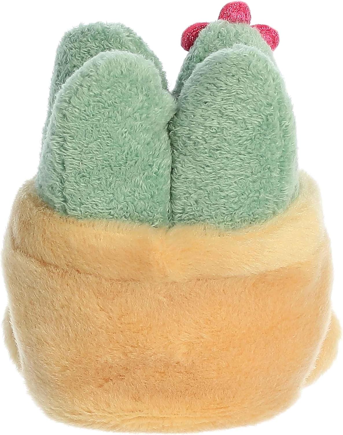Rear view thumbnail of the Aurora succulent stuffed toy displaying its smooth, solid tan plush pot backing and clean green leaves.