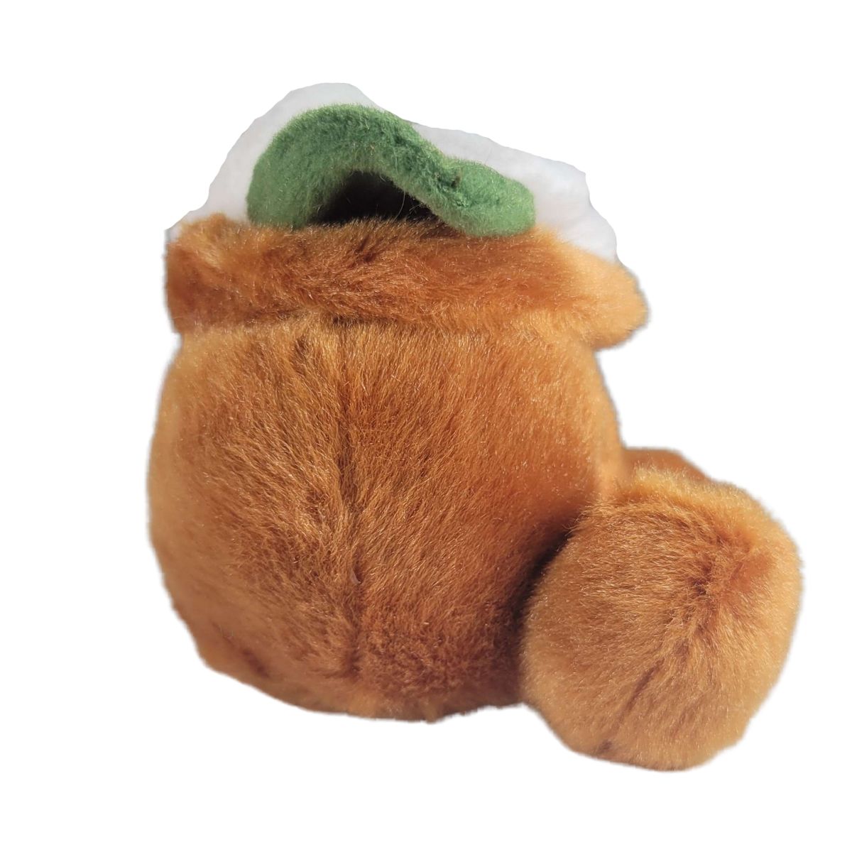 Side profile view thumbnail of the mini Junie Daisy plush pot showcasing its rounded shape, soft plush foot, and white flower petals.