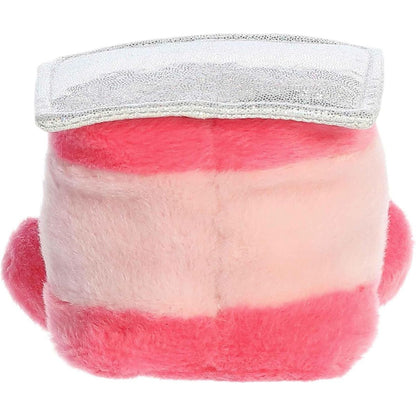 Rear view thumbnail of the Aurora yogurt cup stuffed toy displaying its smooth, two-toned pink plush backing.