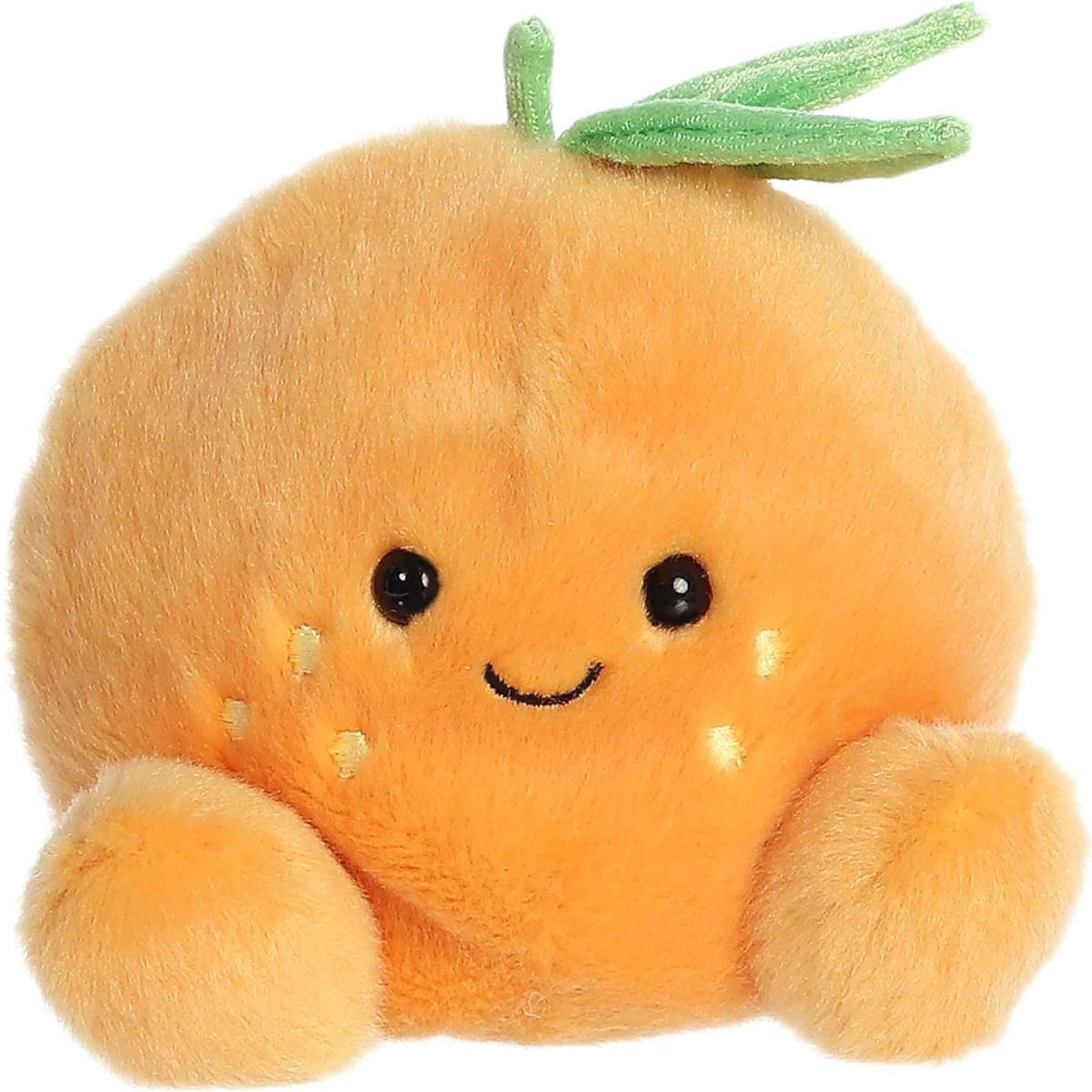 Front view of the adorable Aurora Tangie Orange stuffed animal featuring a sweet smile, dark eyes, and cute embroidered cheek freckles.