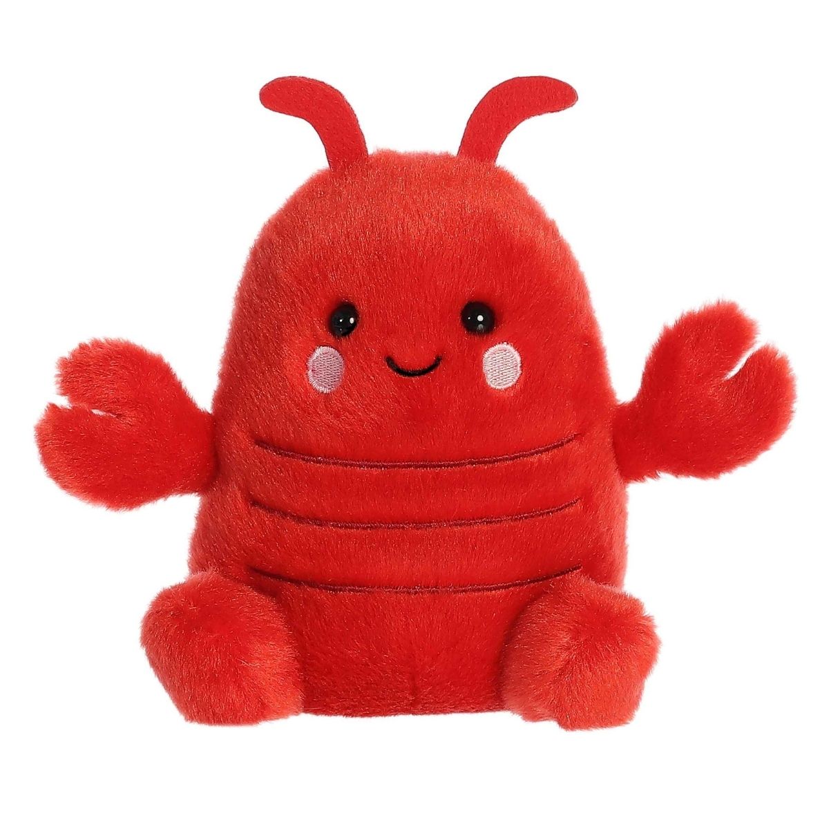 Front view thumbnail of the mini Clawford Lobster plush sitting straight, showcasing its open claws and tiny feelers on its head.
