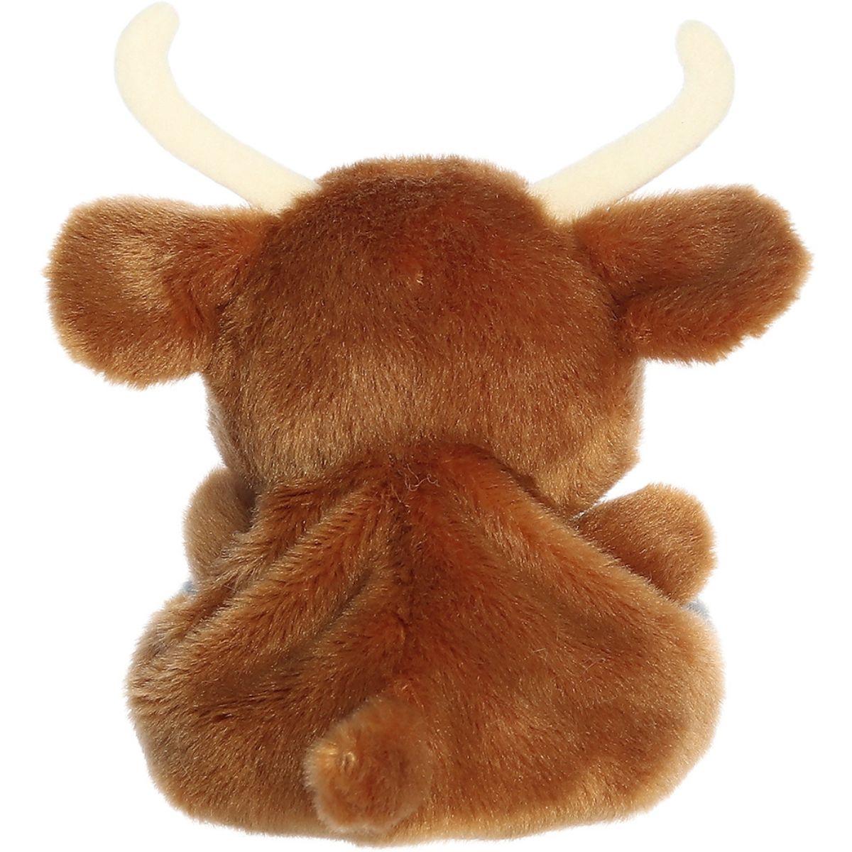 Rear thumbnail view of the Aurora longhorn stuffed toy displaying its smooth brown plush back, floppy ears, and cream horns from behind.