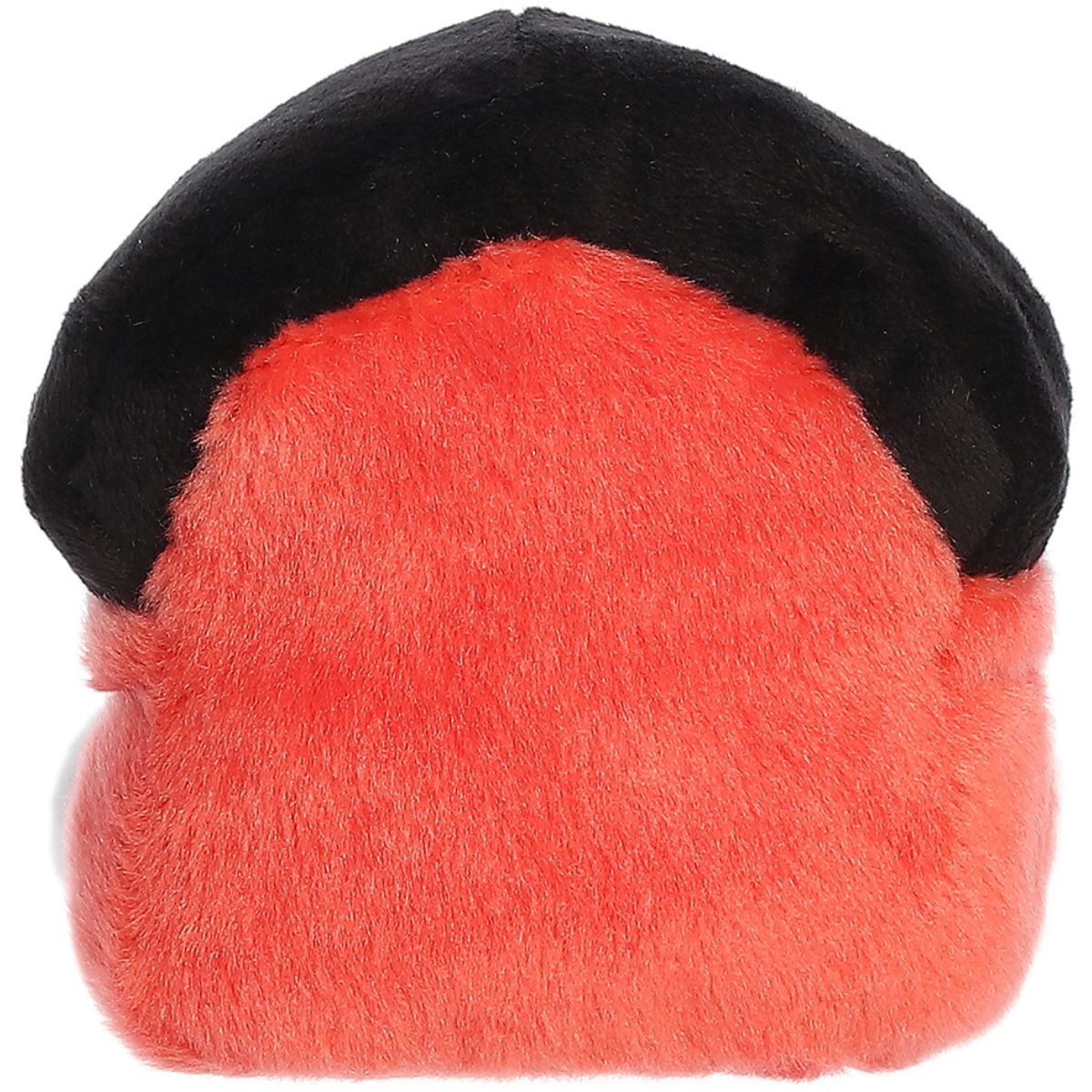 Rear thumbnail view of the Aurora barn stuffed toy displaying its smooth, solid red plush back topped by the black roof.
