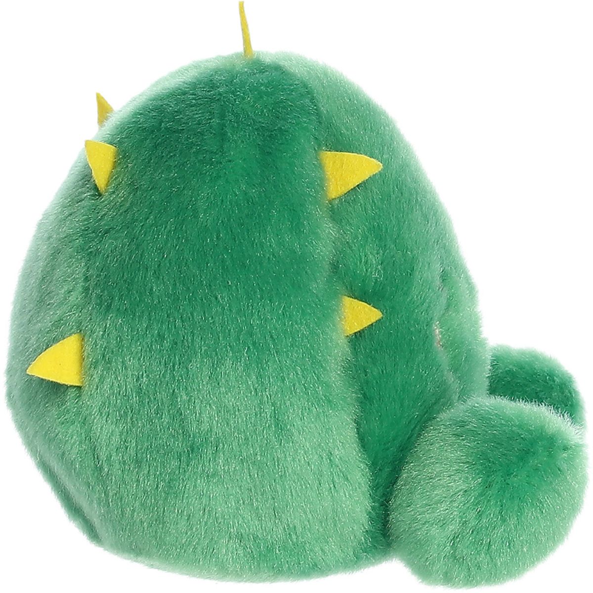 Side profile thumbnail of the mini green cactus plush showcasing its rounded depth and soft yellow thorns along its side.