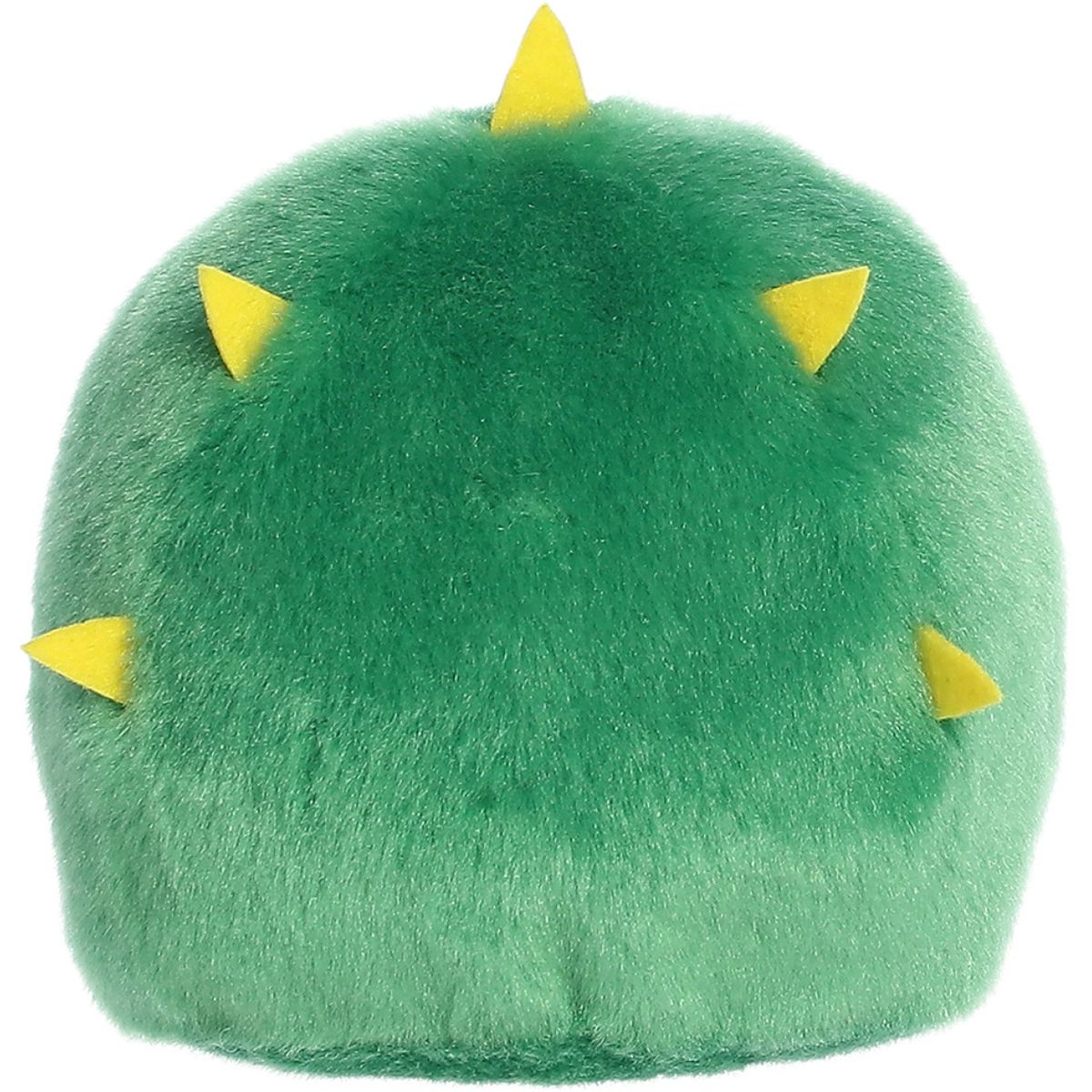Rear thumbnail view of the Aurora cactus stuffed toy displaying its smooth, solid green plush back dotted with yellow felt spikes.