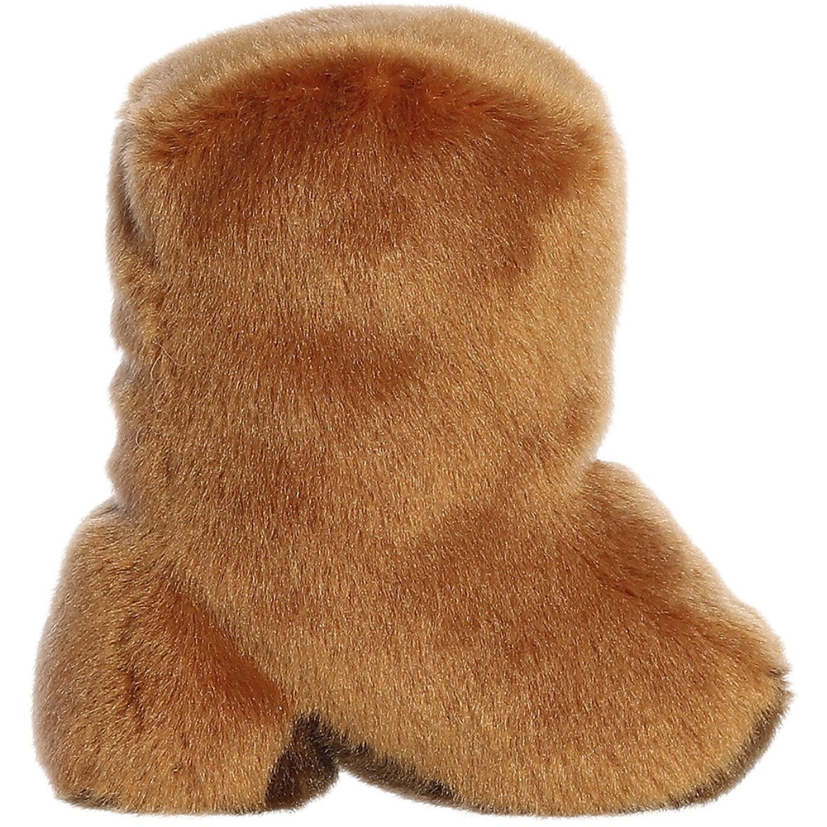 Rear thumbnail view of the Aurora cowboy boot stuffed toy displaying its smooth, solid brown plush back and boot heel silhouette.