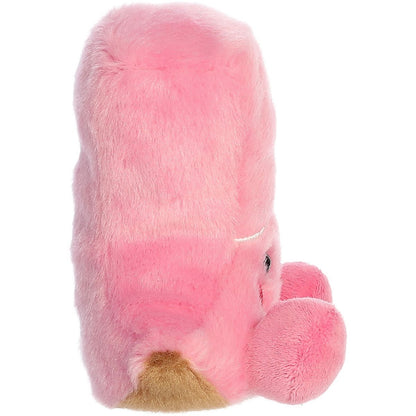 Side profile thumbnail of the mini pink boot plush showcasing its vertical boot shaft shape and brown heel patch layout.