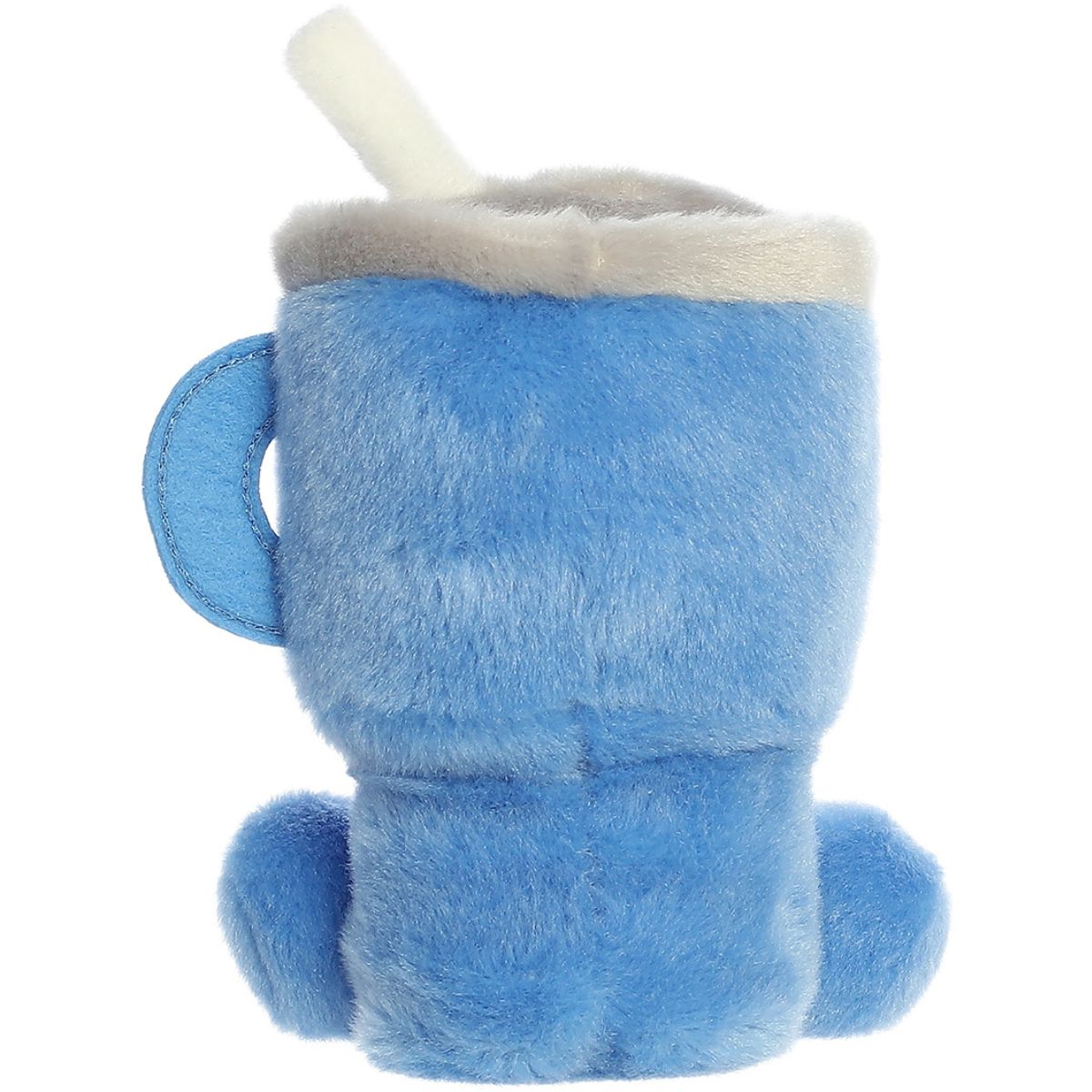 Rear thumbnail view of the Aurora travel cup stuffed toy displaying its smooth blue plush back and attached side handle.