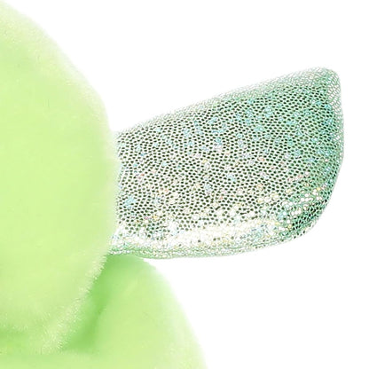 Close-up macro thumbnail highlighting the textured, multi-colored glittery sparkle material of the grasshopper's wing.