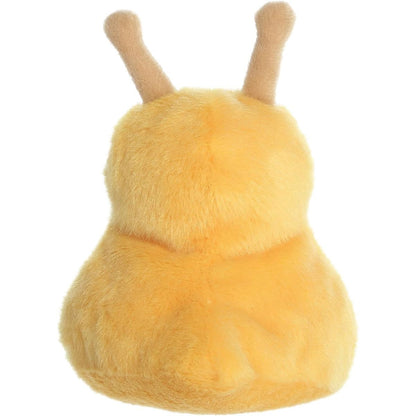 Rear thumbnail view of the Aurora Emily Banana Slug stuffed toy displaying its smooth yellow plush back.